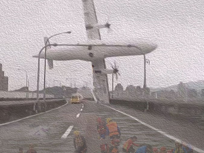 plane clips bridge